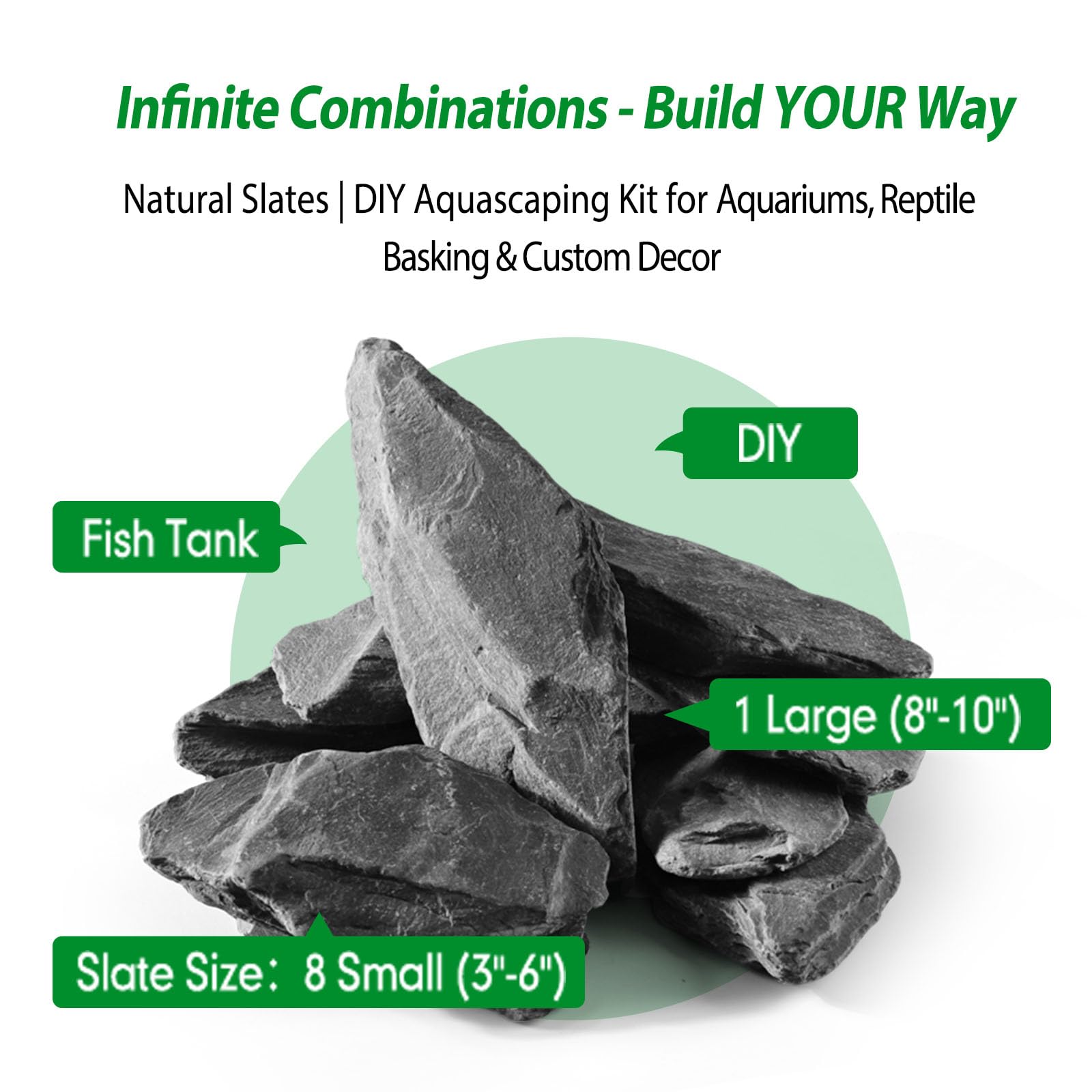 Hygger CO2 slate stones cliffs-and-caves provide versatile hideaways and climbing features.