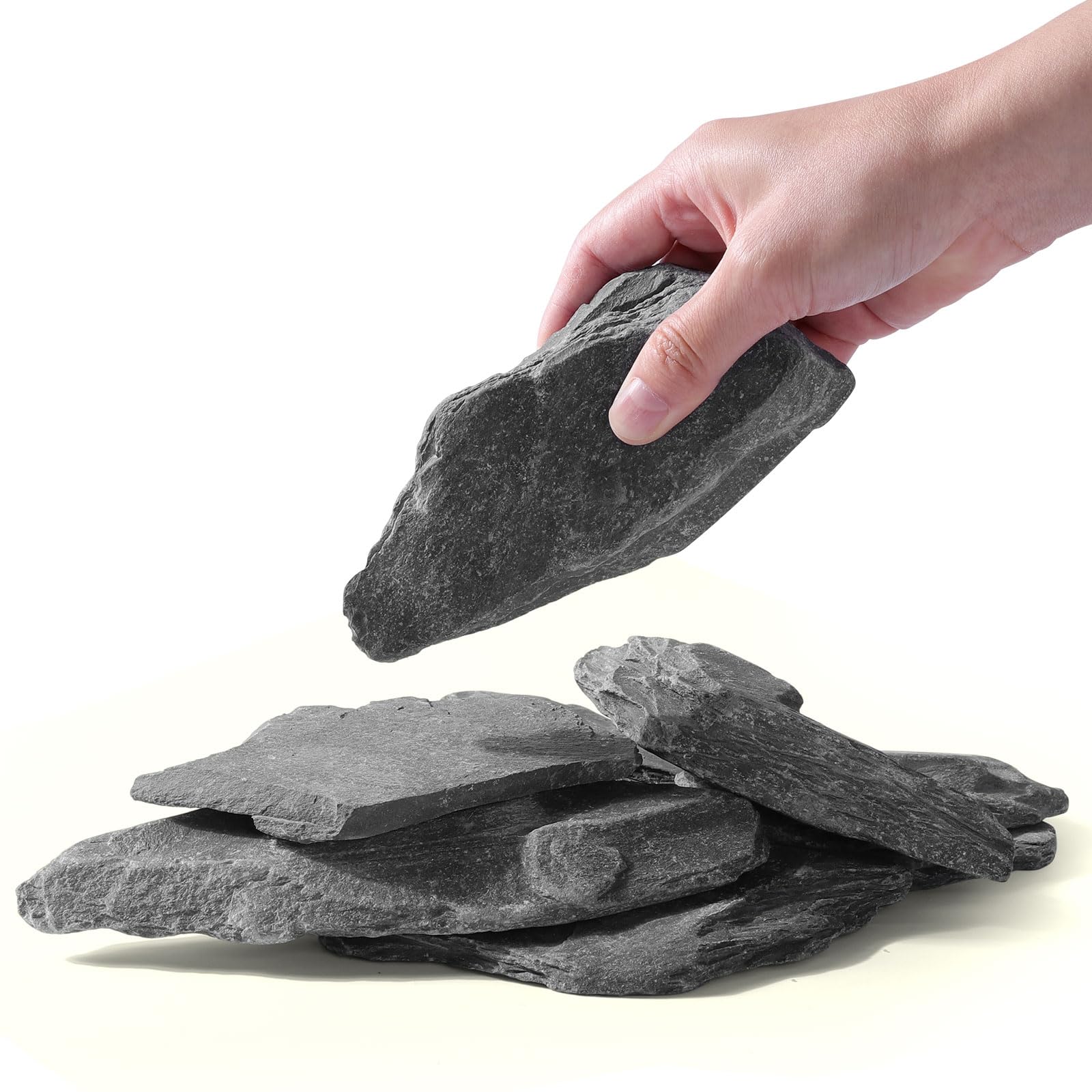 Hygger CO2 slate stones water-safe material supports both aquariums and terrariums.