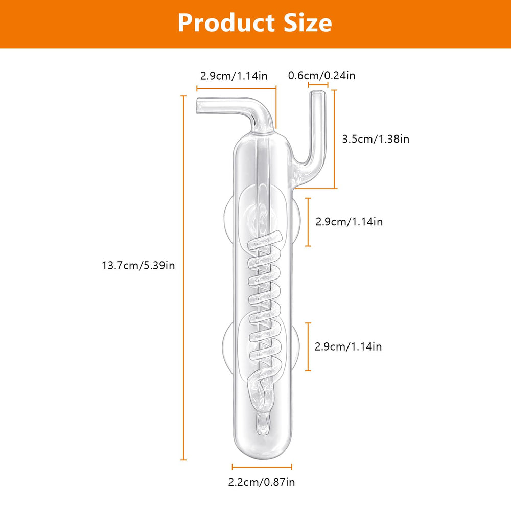Hygger CO2 Spiral Bubble Counter crystal design complements aquariums while enabling visible CO2 dosing for aquatic plants.