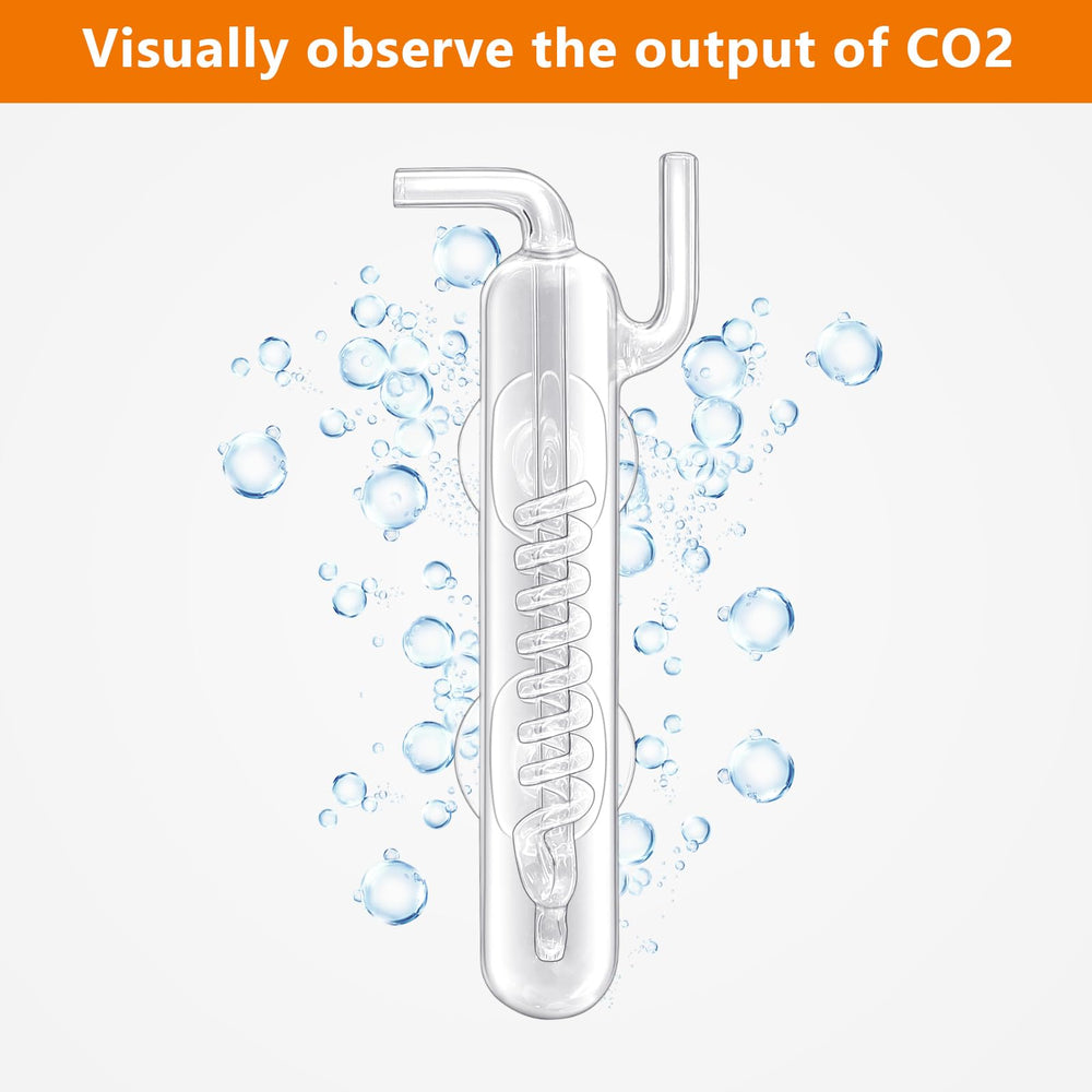 Hygger CO2 Spiral Bubble Counter with high suction cups stays secure for stable CO2 supply.