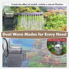 Hygger CO2 surface skimmer dual outlet operation highlighting improved water flow
