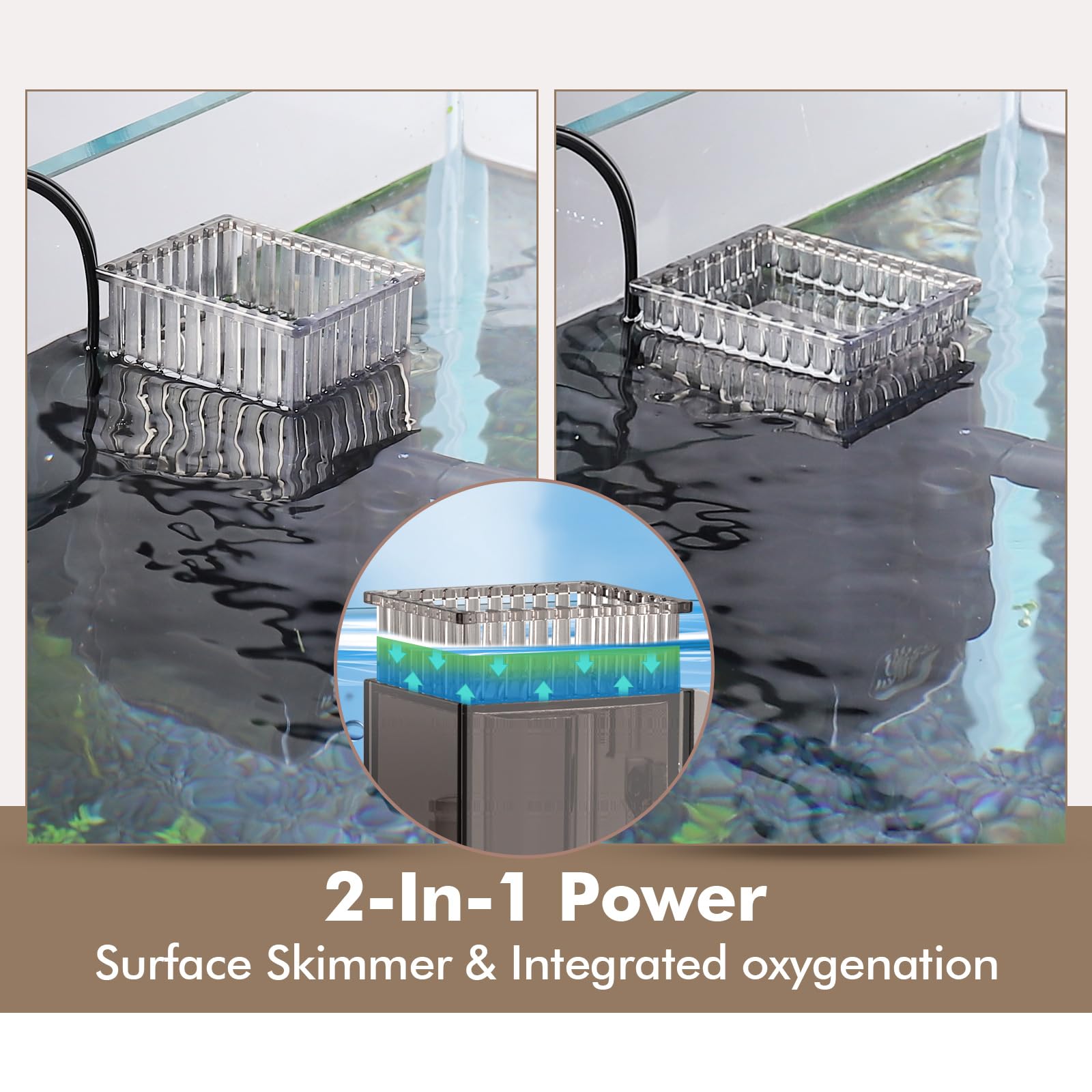 Hygger CO2 surface skimmer side installation demonstrating tool-free mode switch