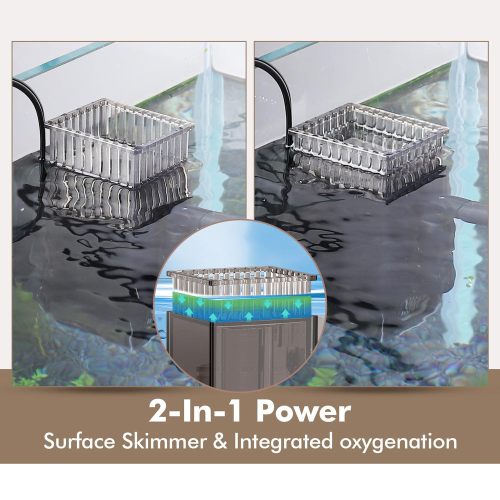 Hygger CO2 surface skimmer side installation demonstrating tool-free mode switch