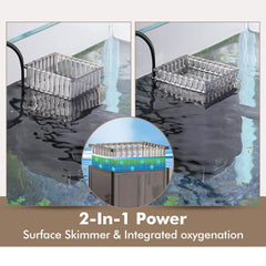 Hygger CO2 surface skimmer side installation demonstrating tool-free mode switch