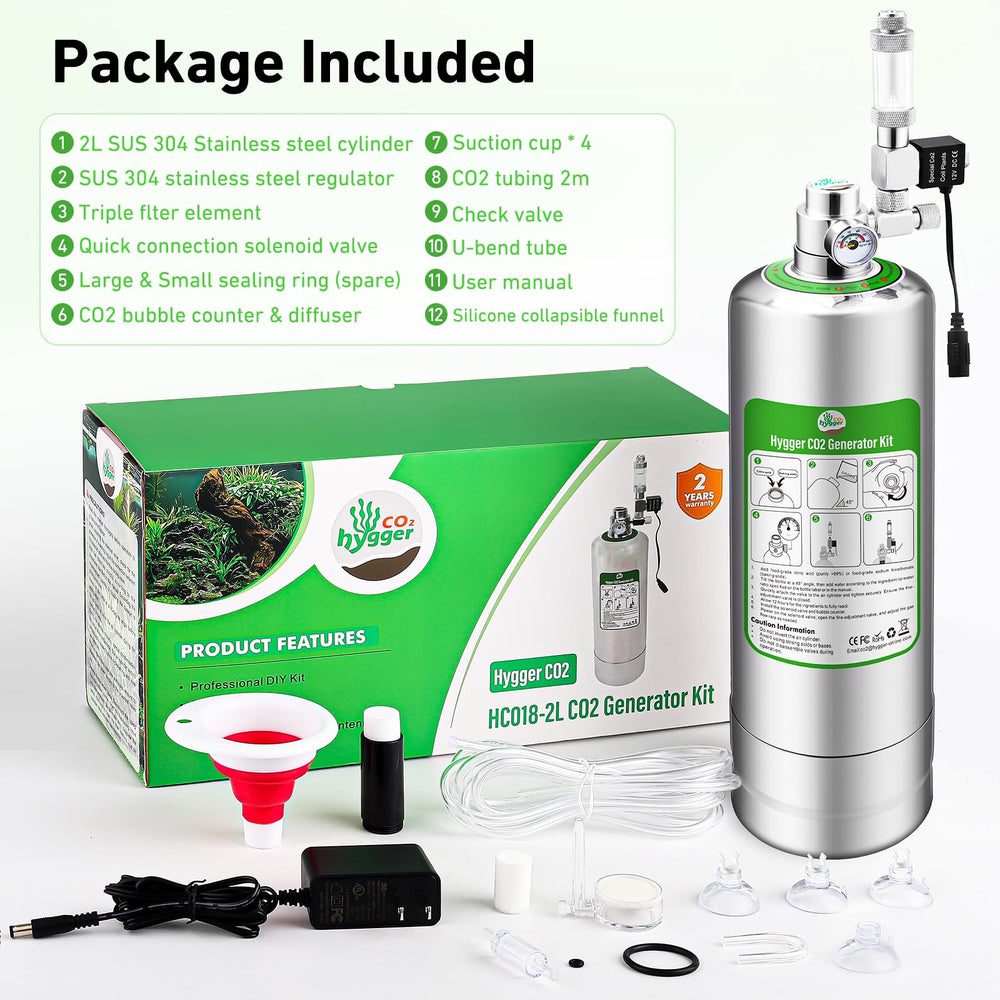 Hygger CO2 system assembly showcasing a complete DIY kit for users.