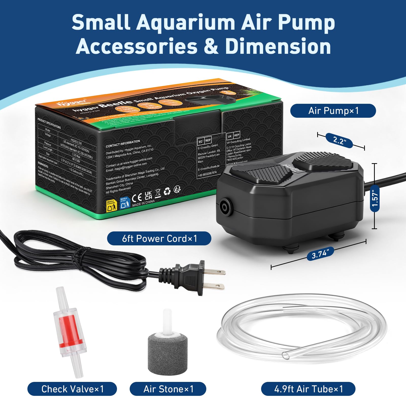 Hygger compact aquarium accessory enables easy, tidy installation.