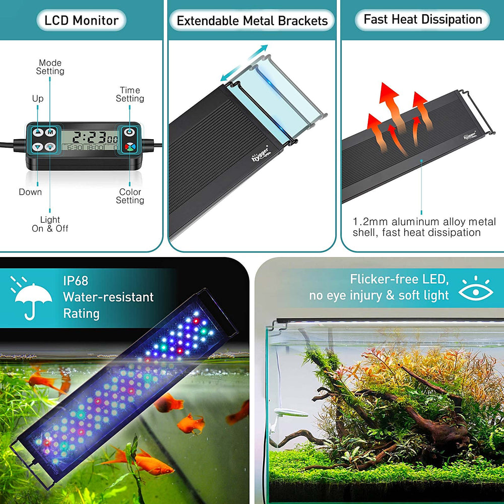 hygger DC adapter ensures safe, energy-efficient operation of the aquarium light.