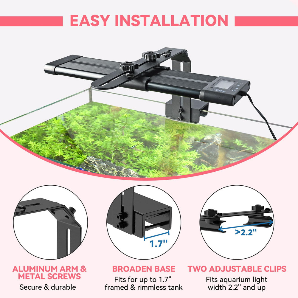 Hygger durable aluminum construction highlights corrosion resistance for saltwater and freshwater tanks