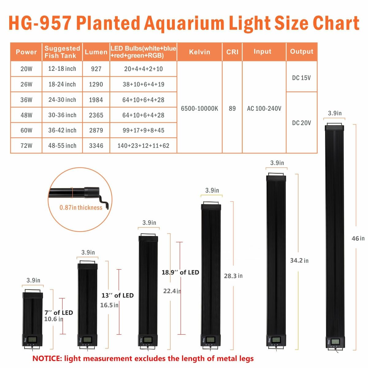 hygger extendable mount legs fit 48-55 inch tanks for a secure adjustable setup.