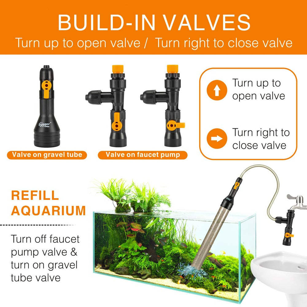 hygger faucet adapters and valve demonstrate compatibility with multiple threads and flow control
