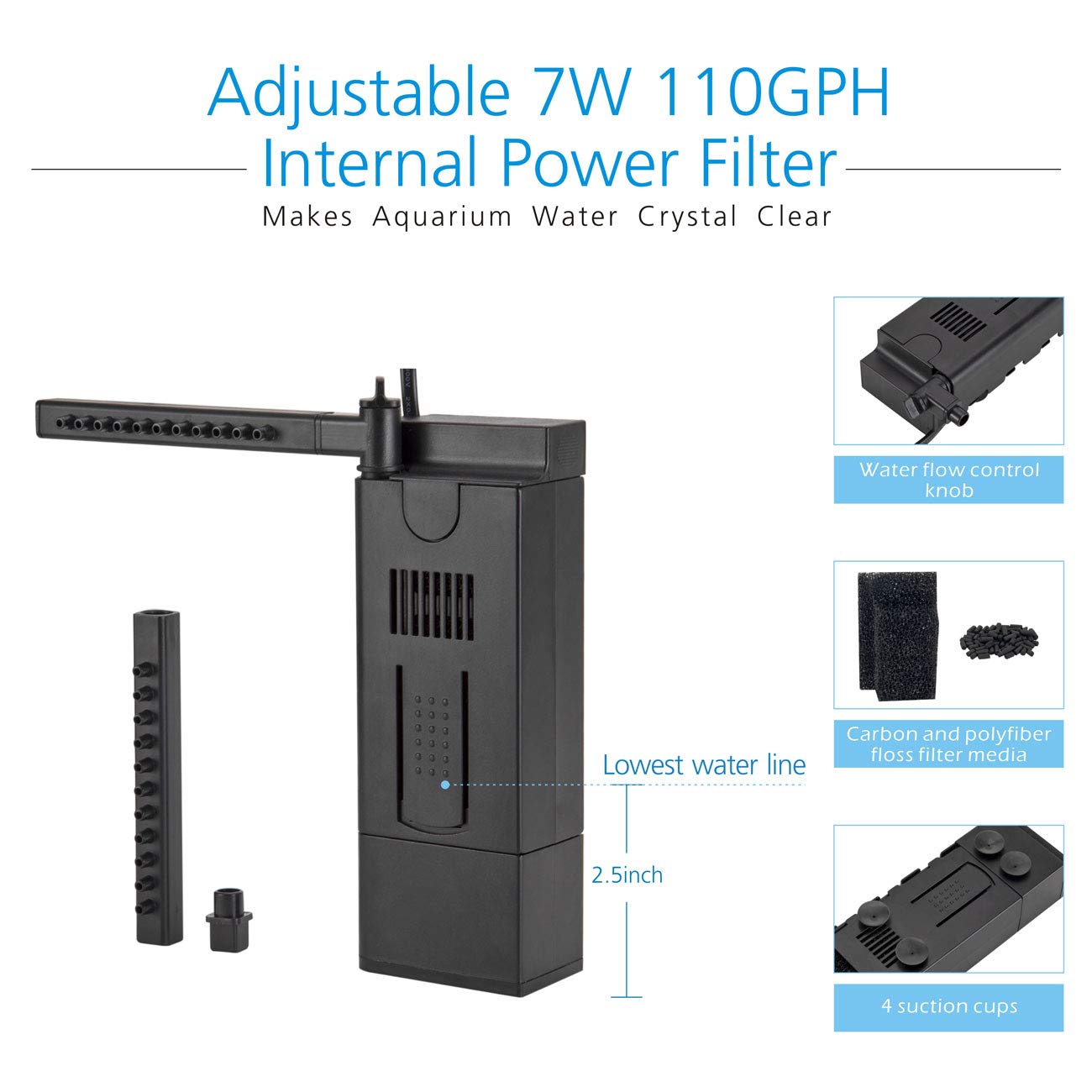 hygger Horizon adjustable brackets extend up to 19 inches for flexible setup.
