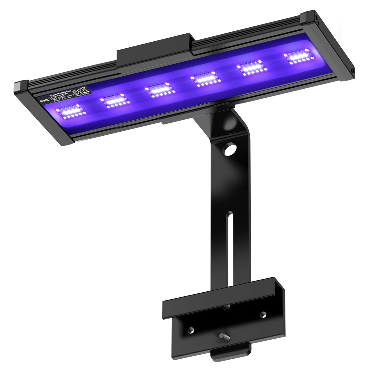 hygger LED saltwater light front view showing compact reef fixture for nano tanks