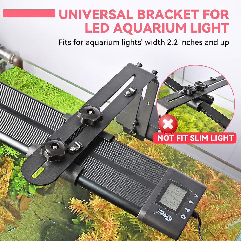 Hygger light holder clips demonstrate secure two-clip setup for long LED lights