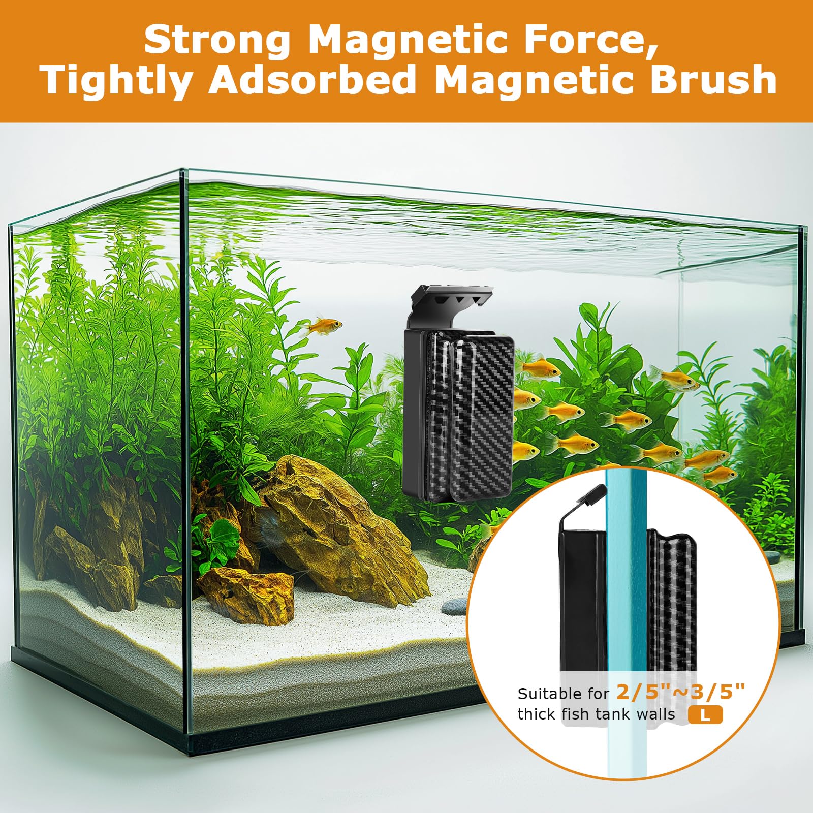 Hygger magnetic fish tank cleaner detachable plastic blade enables acrylic cleaning