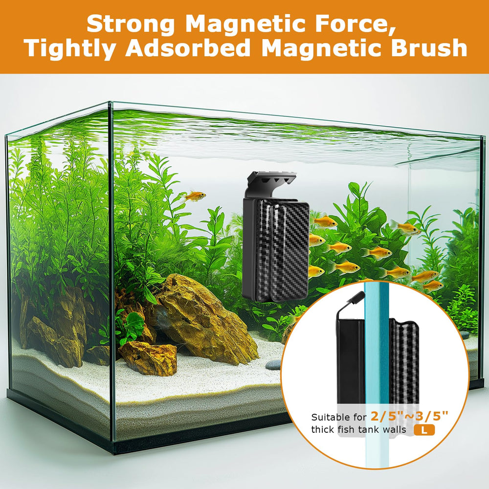 Hygger magnetic fish tank cleaner detachable plastic blade enables acrylic cleaning