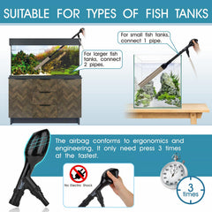 Hygger manual 256GPH gravel vacuum ergonomic ball tap provides comfortable grip.