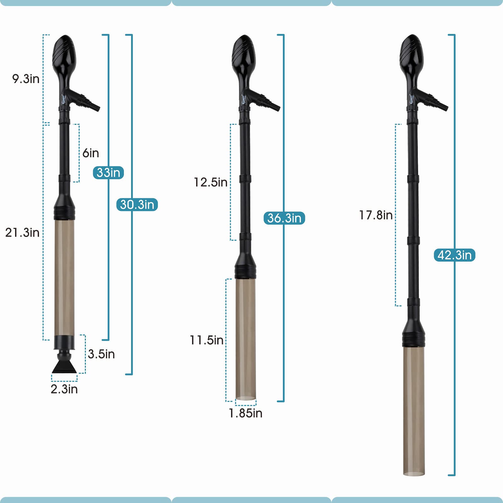 Hygger manual 256GPH gravel vacuum requires no electricity, offering simple siphon-based water changes.