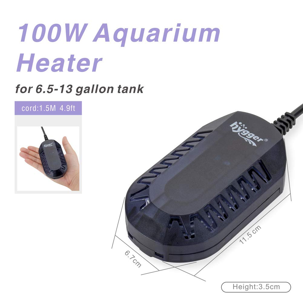 hygger mini glass aquarium heater auto shut-off for safe operation.