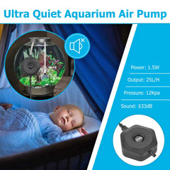 hygger mini pump with double-side suction cups for secure mounting.