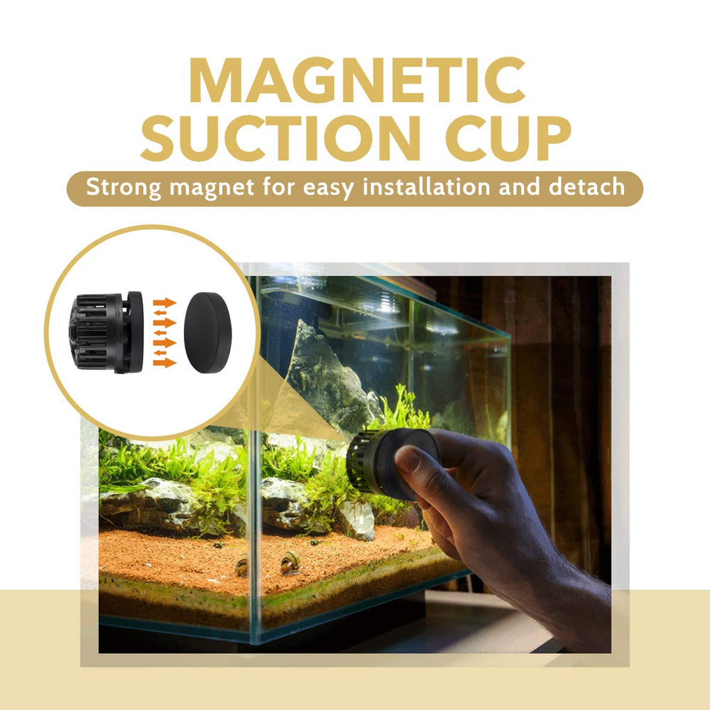 hygger Mini Wave Maker compact dimensions 2-4in highlights its tiny footprint for tight sump spaces