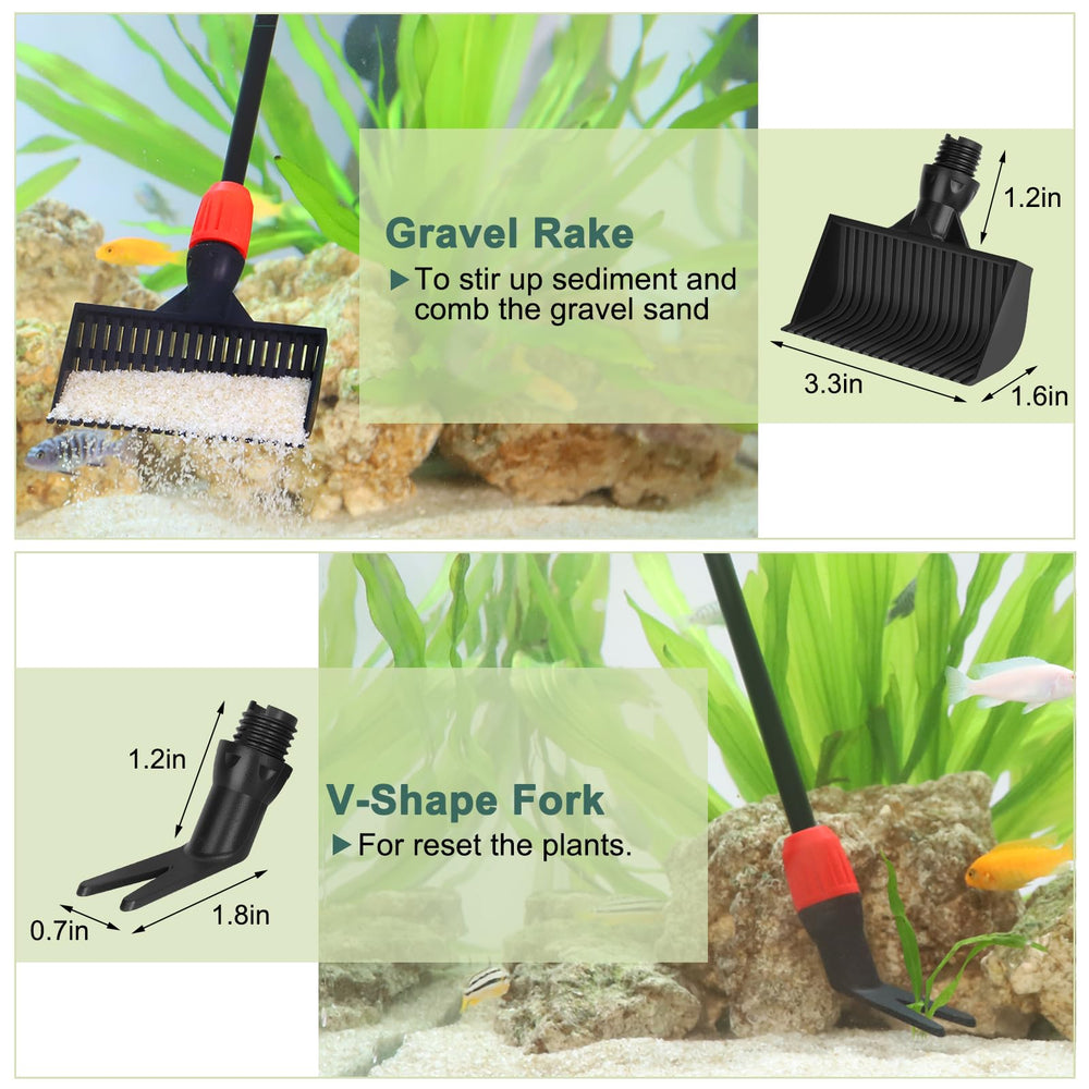 Hygger gravel rake loosens substrate for a cleaner sand bed