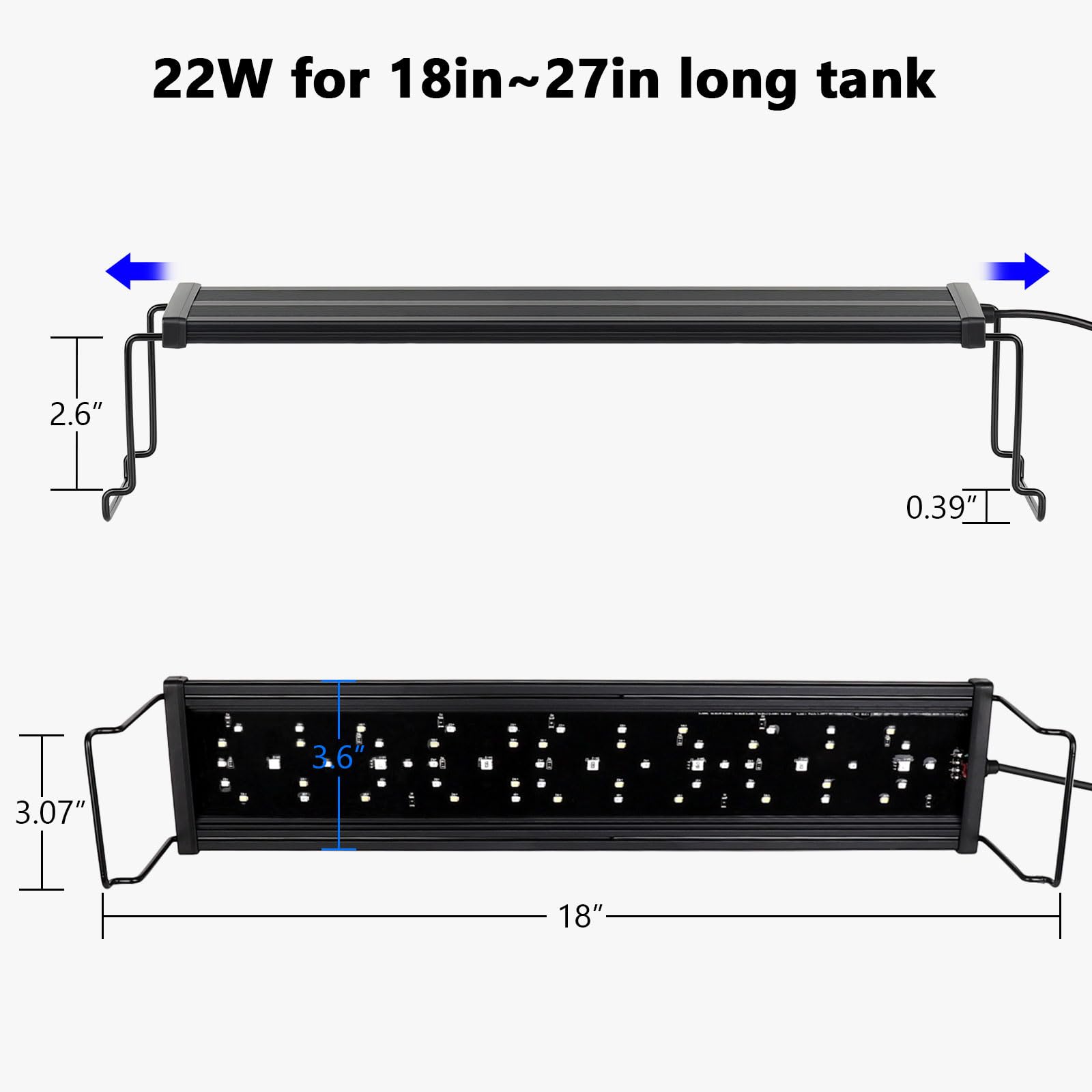 hygger New Mode timer LED aquarium light nightlight mode delivers blue-white nocturnal glow