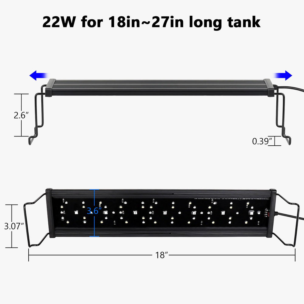 hygger New Mode timer LED aquarium light nightlight mode delivers blue-white nocturnal glow
