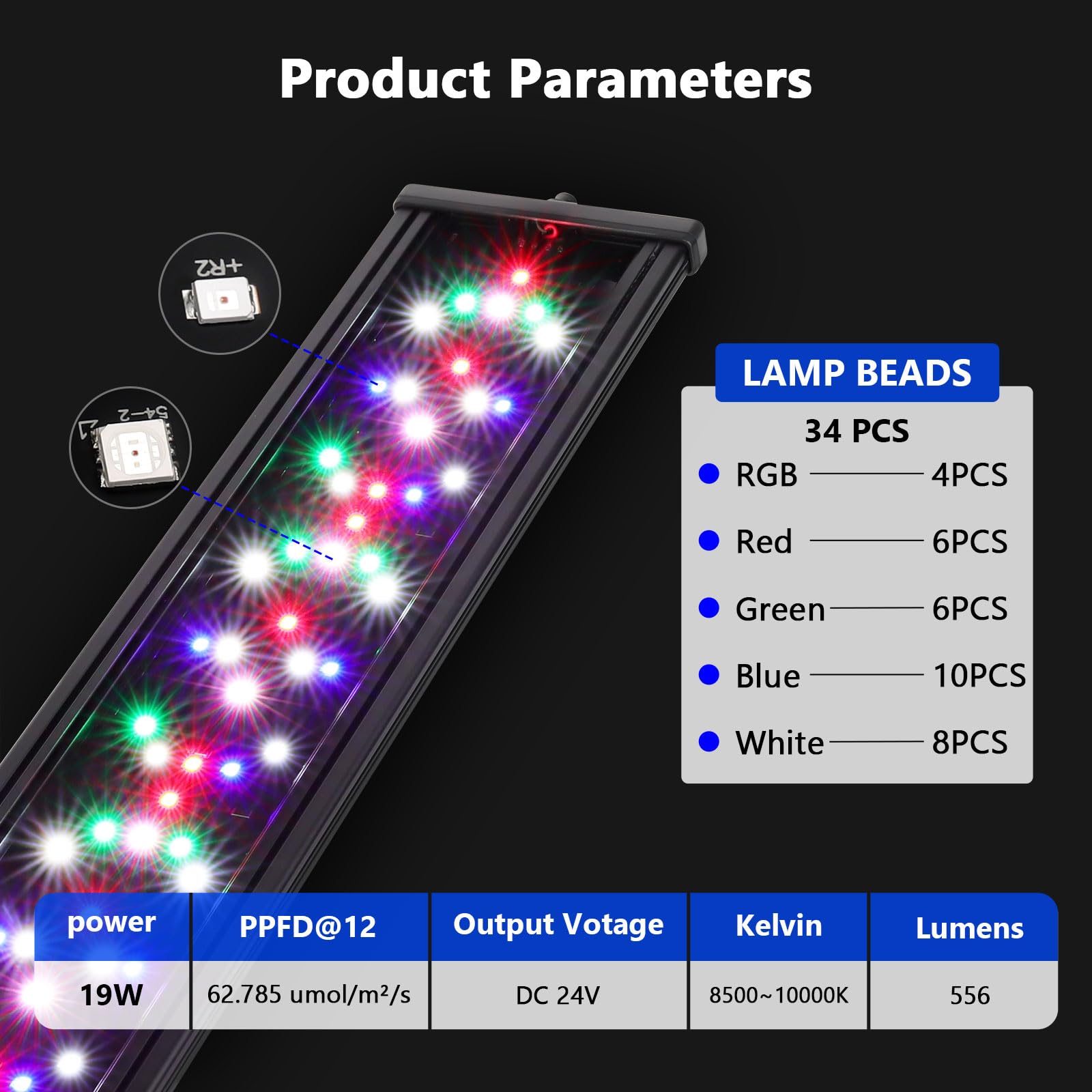 hygger New Mode timer LED aquarium light aluminum shell for durable heat dissipation