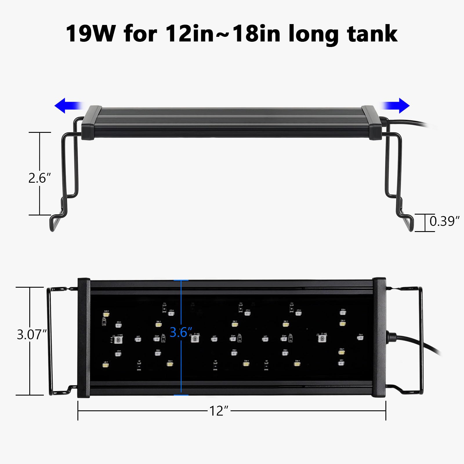 hygger New Mode timer LED aquarium light in-use setup with ambient glow