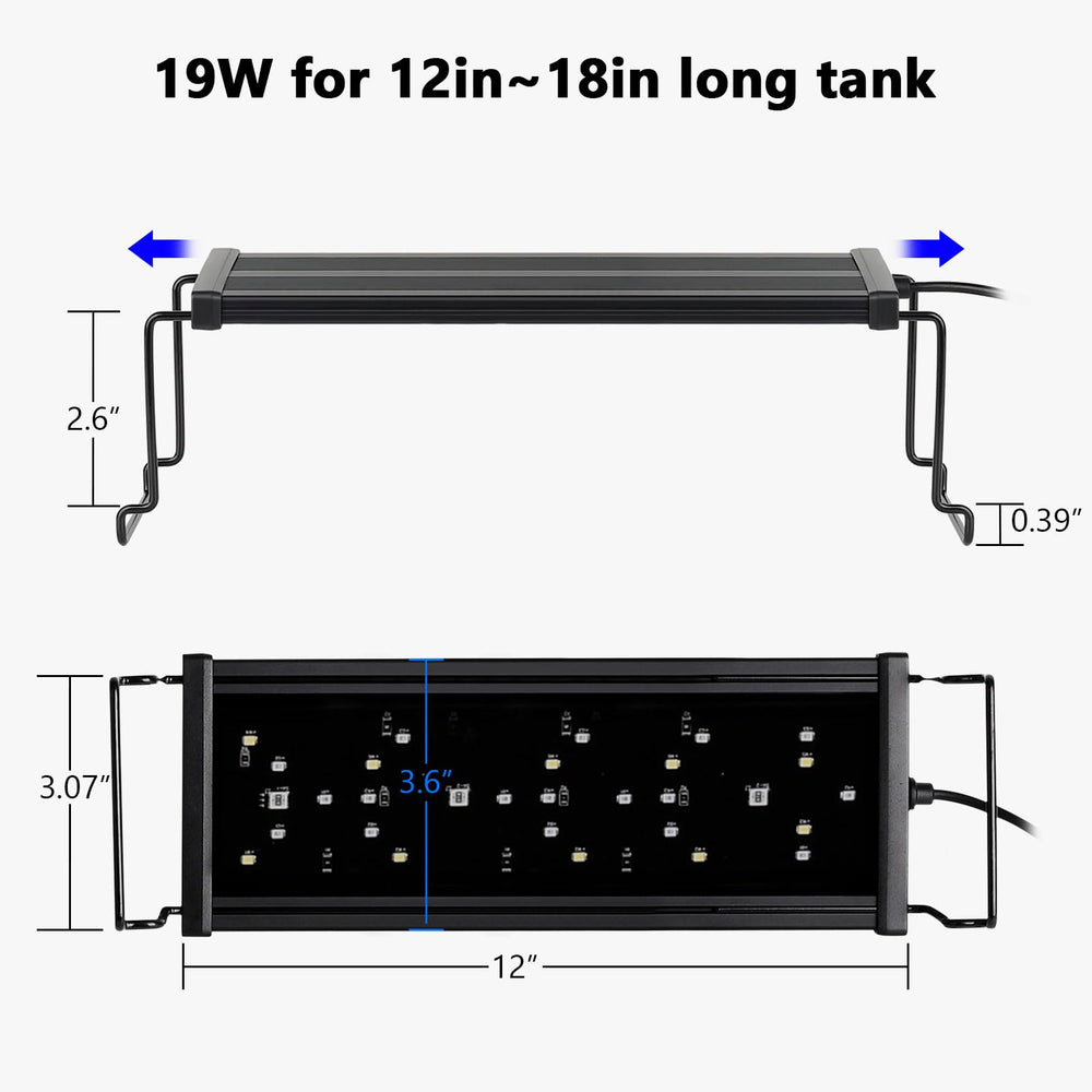 hygger New Mode timer LED aquarium light in-use setup with ambient glow