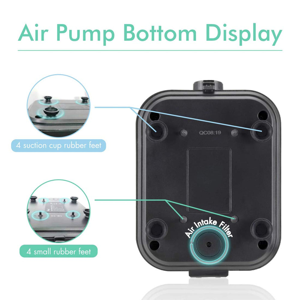 Hygger pump bottom rubber feet reduce vibration for a peaceful aquarium.