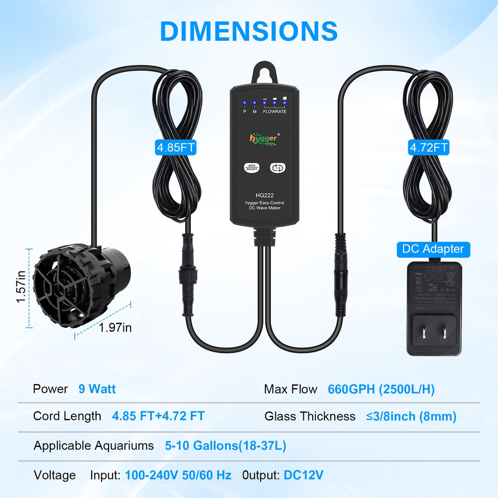 hygger compatible with saltwater and freshwater tanks for versatile setups