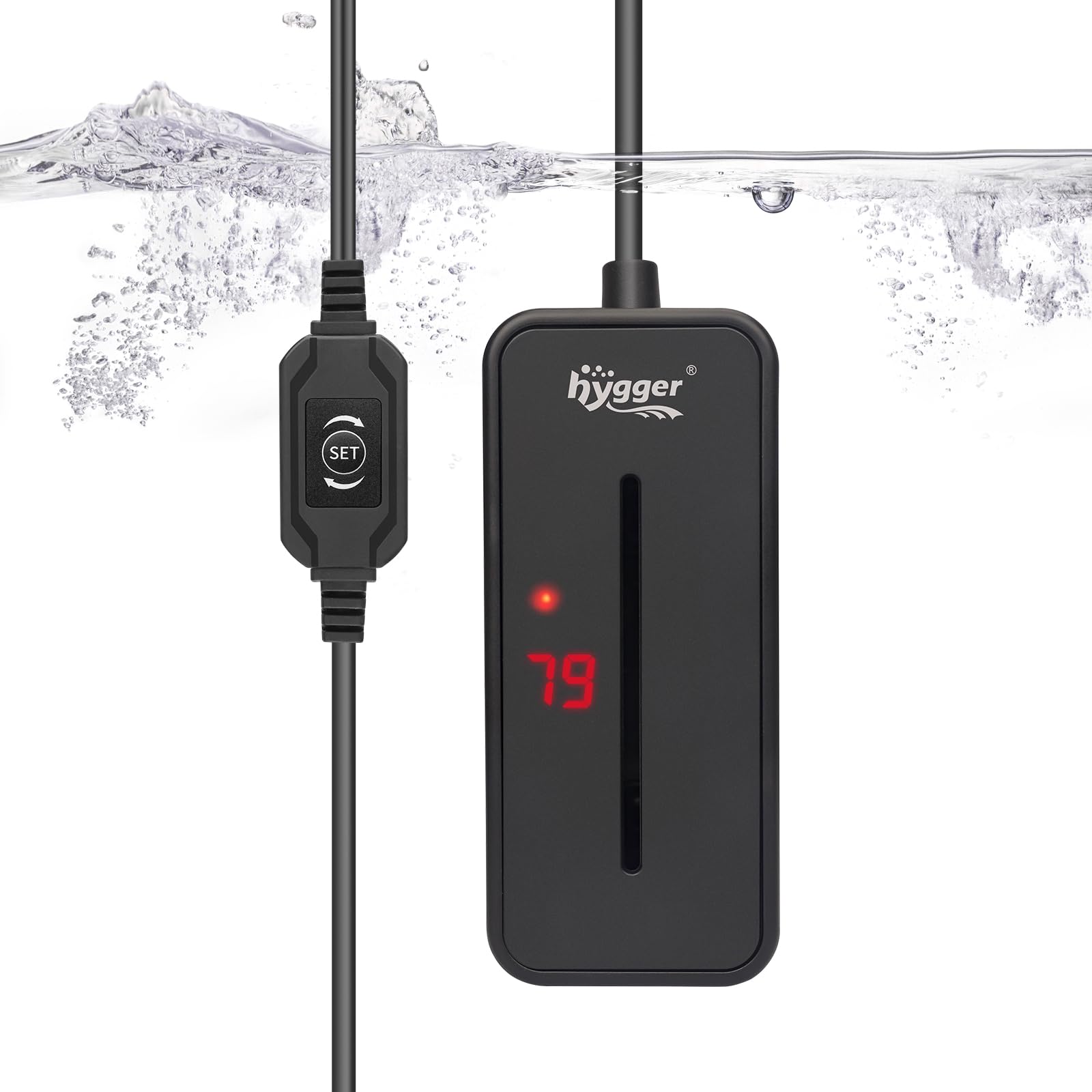 Hygger 100W submersible heater compact profile for discreet tank placement