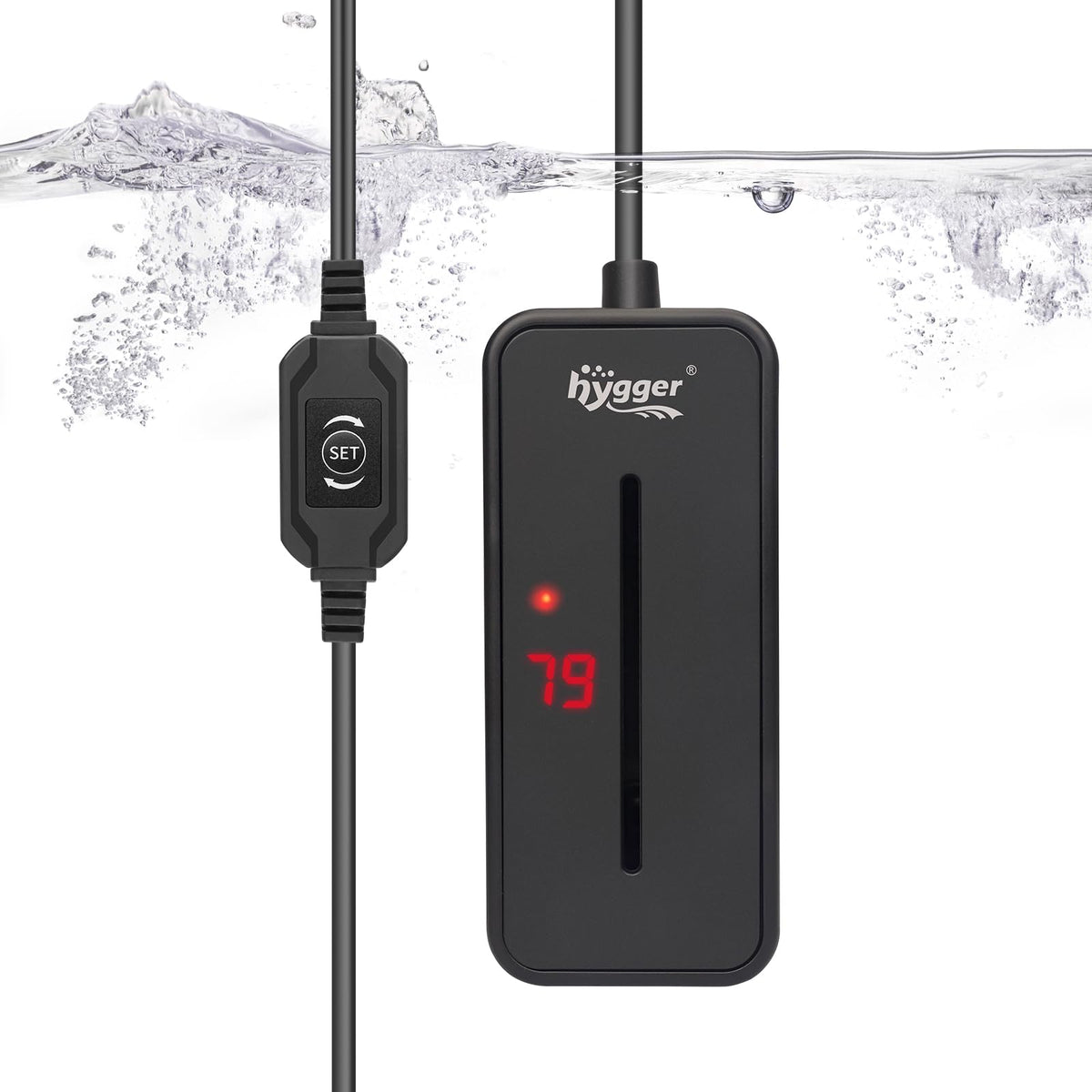 Hygger 100W submersible heater compact profile for discreet tank placement
