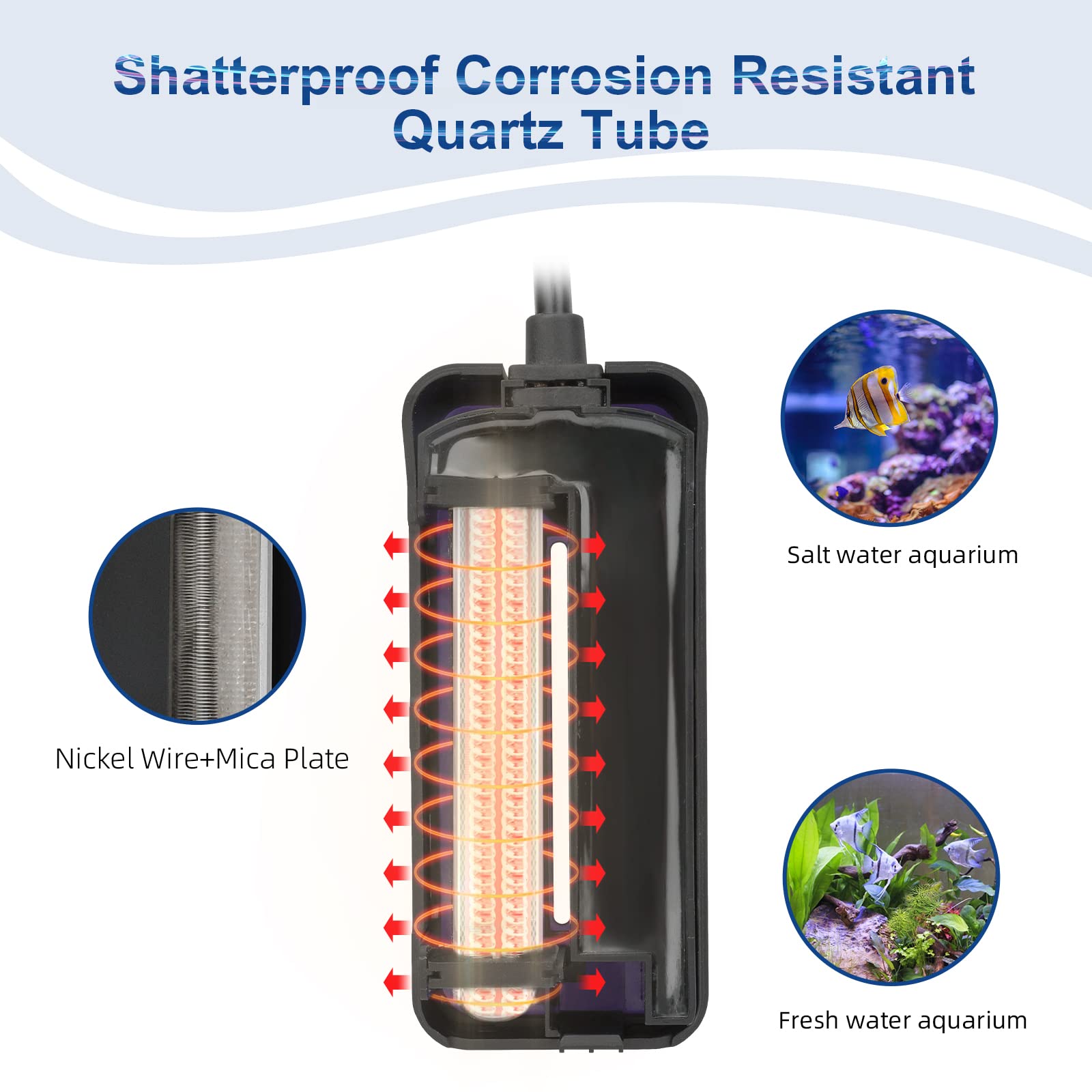 Hygger heater safety shut-off protects livestock when not fully submerged