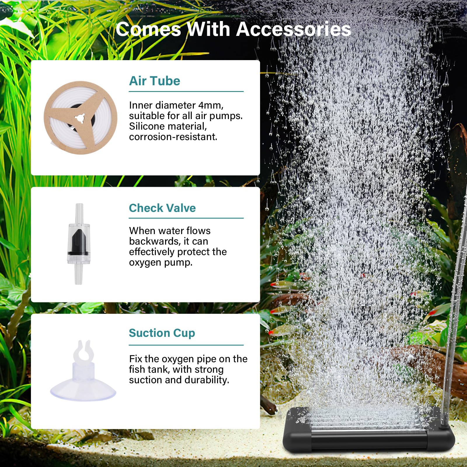 hygger stable-4-7-inch-bubbler shows steady aeration in small tanks