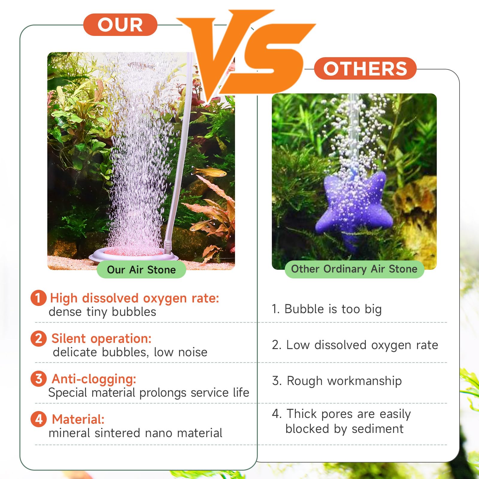 Hygger ultra-fine porous stone maintains consistent bubble size