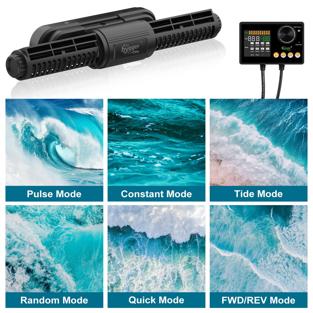 Hygger wave maker outlet rotates to direct flow for multi-angle coverage.