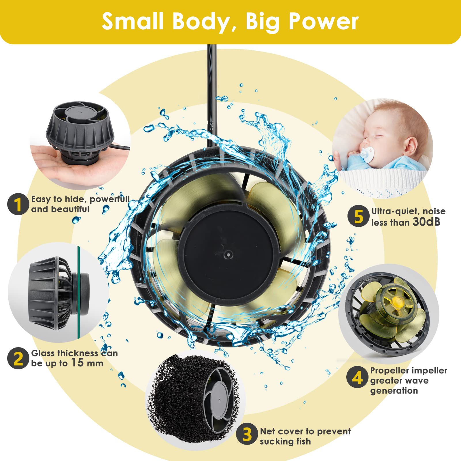 Hygger wavemaker pump wireless pairing setup enables synchronized multi-pump operation.