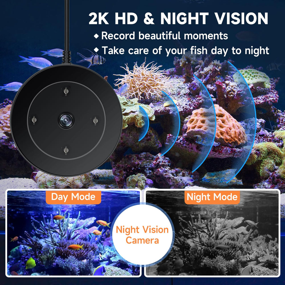 Hygger WiFi feeder camera-view shows 2k HD monitoring of tank activity.