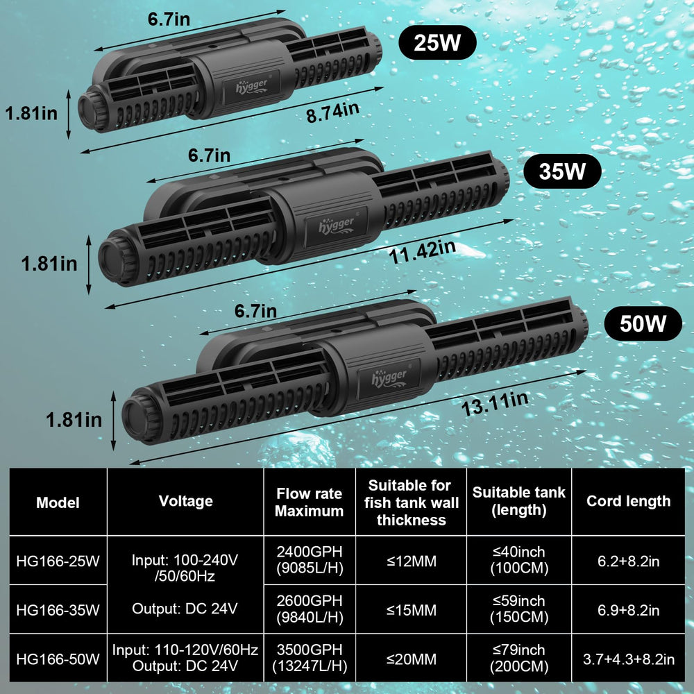 Hygger wireless multi-pump setup sharing a master controller for synchronized flow.