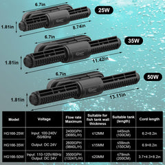 Hygger wireless multi-pump setup sharing a master controller for synchronized flow.