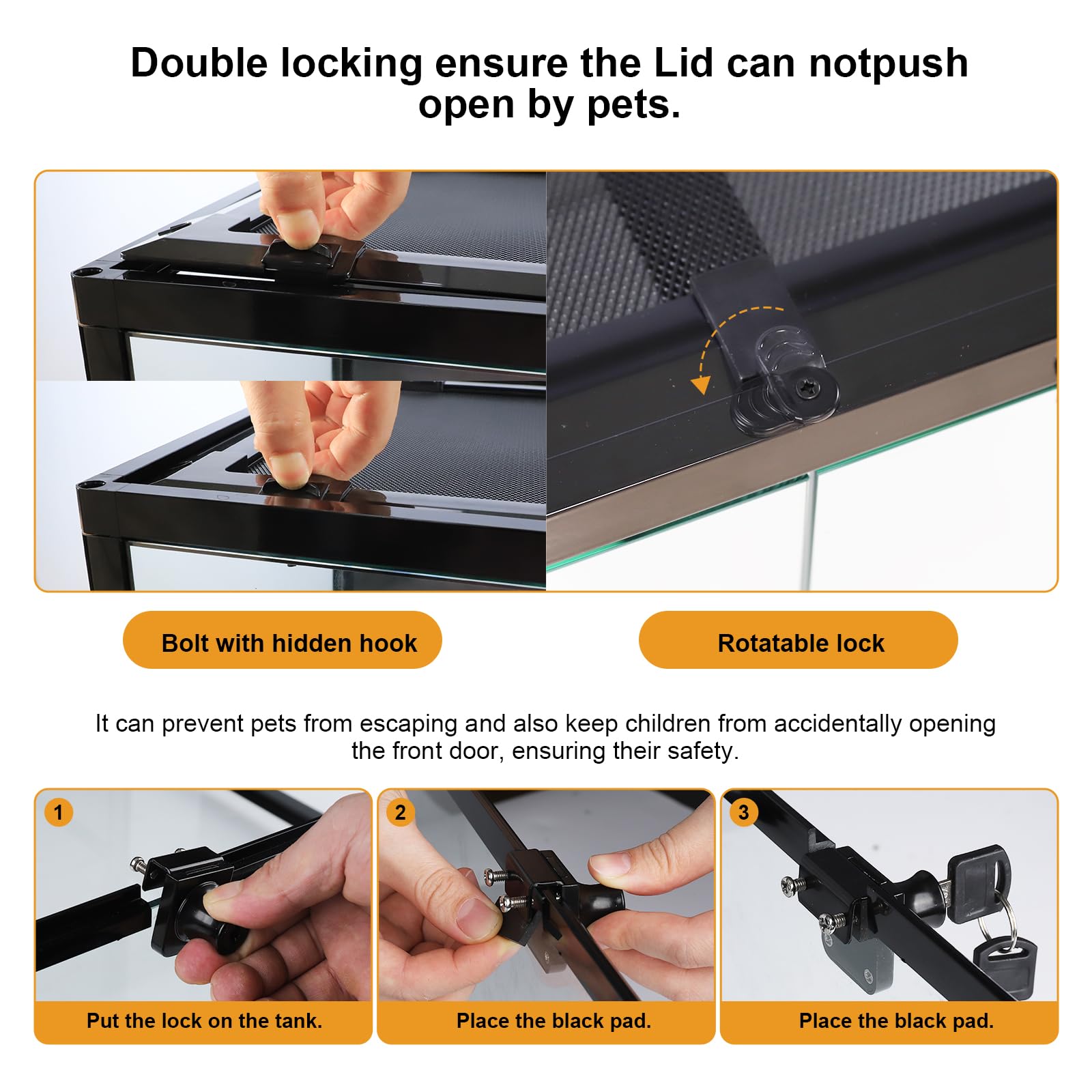 Hygger Zoo cable pass top holes with secure lid for cable management