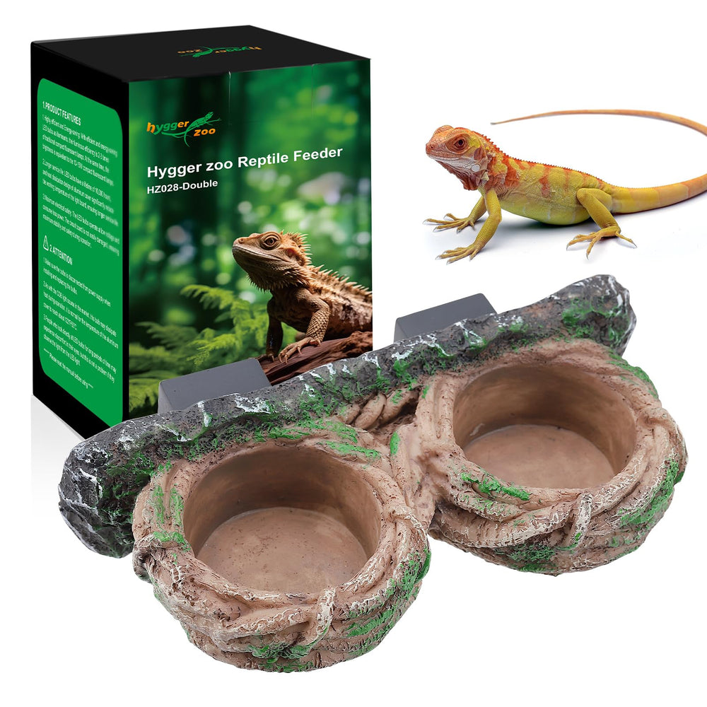 Hygger Zoo magnetic reptile feeding ledge closeup bowl showing stable one-piece design.