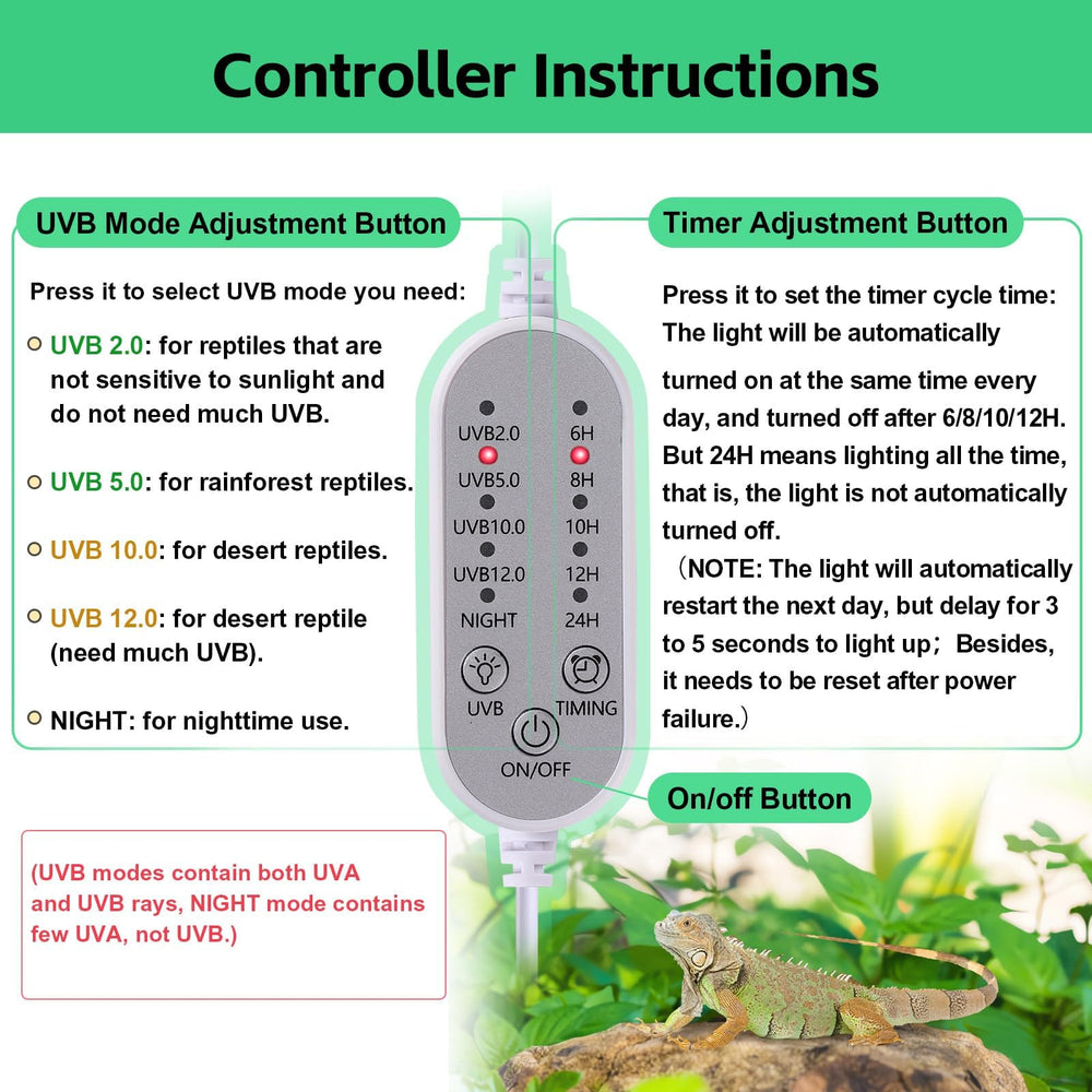 Hygger zoo UVB light powering a basking setup for reptile comfort.