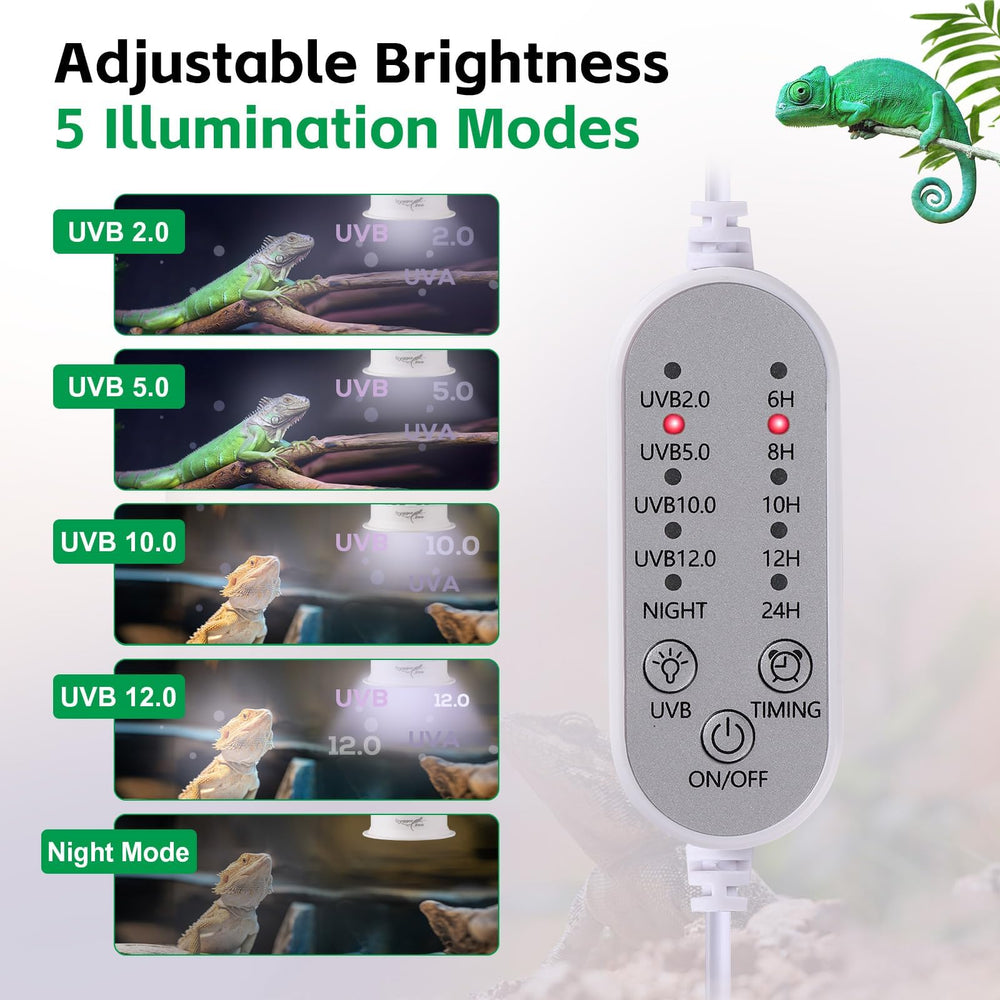 Hygger zoo UVB light curved reflector concentrates rays for stronger basking UVB.