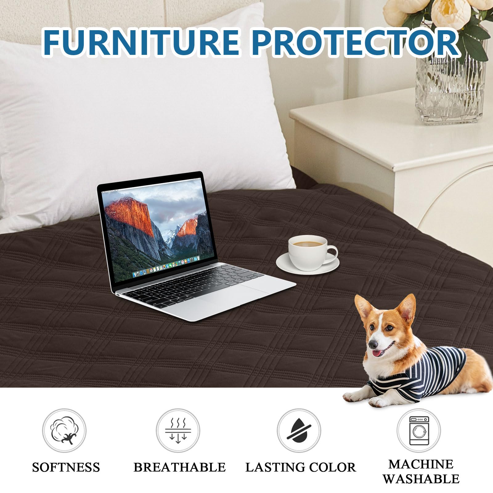 Hyha 40x70 dog blanket draped over a chair for broad coverage
