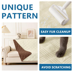hyha dog couch cover on sofa protecting upholstery from slobber and claws.