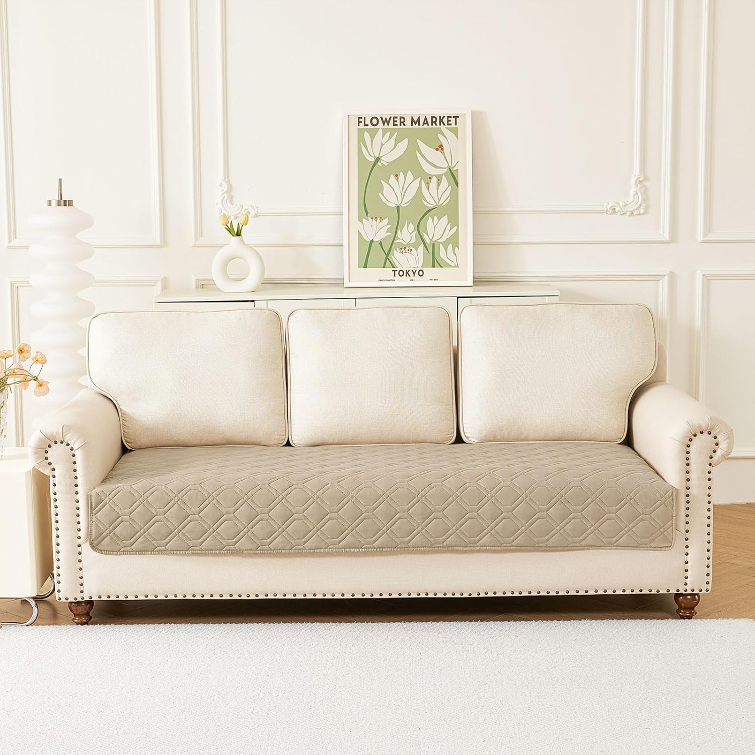 hyha taupe two-tone reversible cover fits different decors