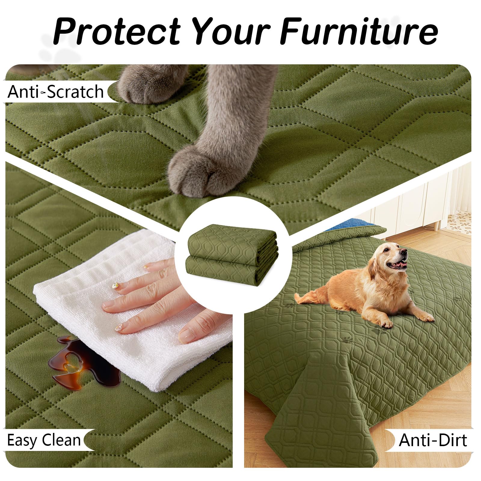 hyha waterproof dog bed blanket on sofa – furniture protector against stains and fur.